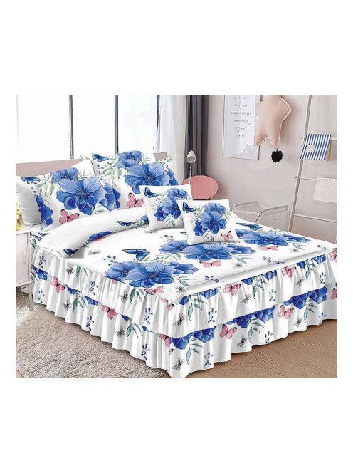 Lenjerie de pat cu o față cu draperie MarketVarna, 6 piese - Model V10134